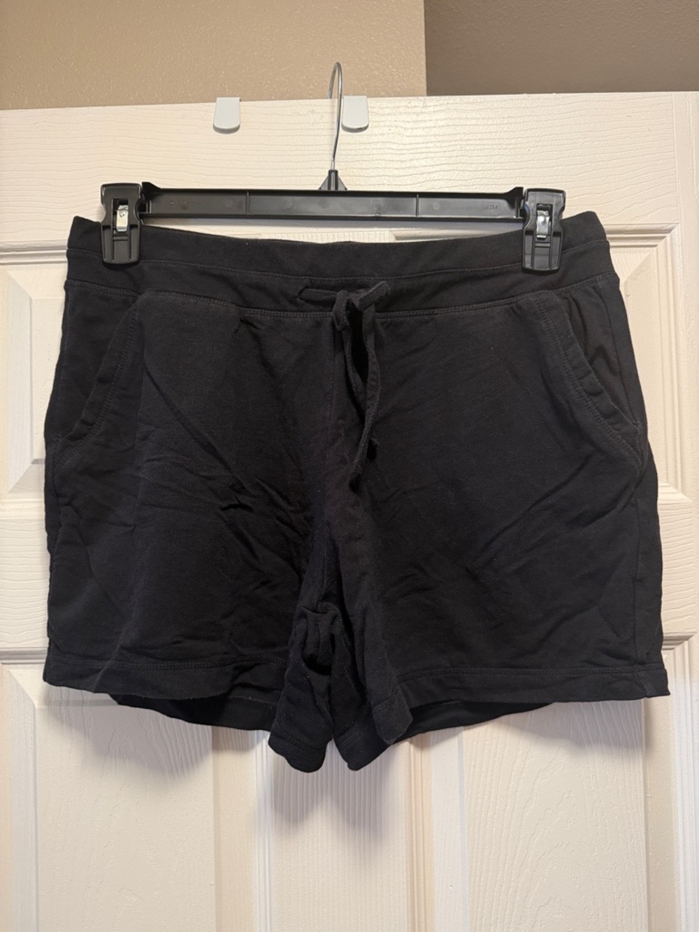 Women's Black Drawstring Athletic Shorts